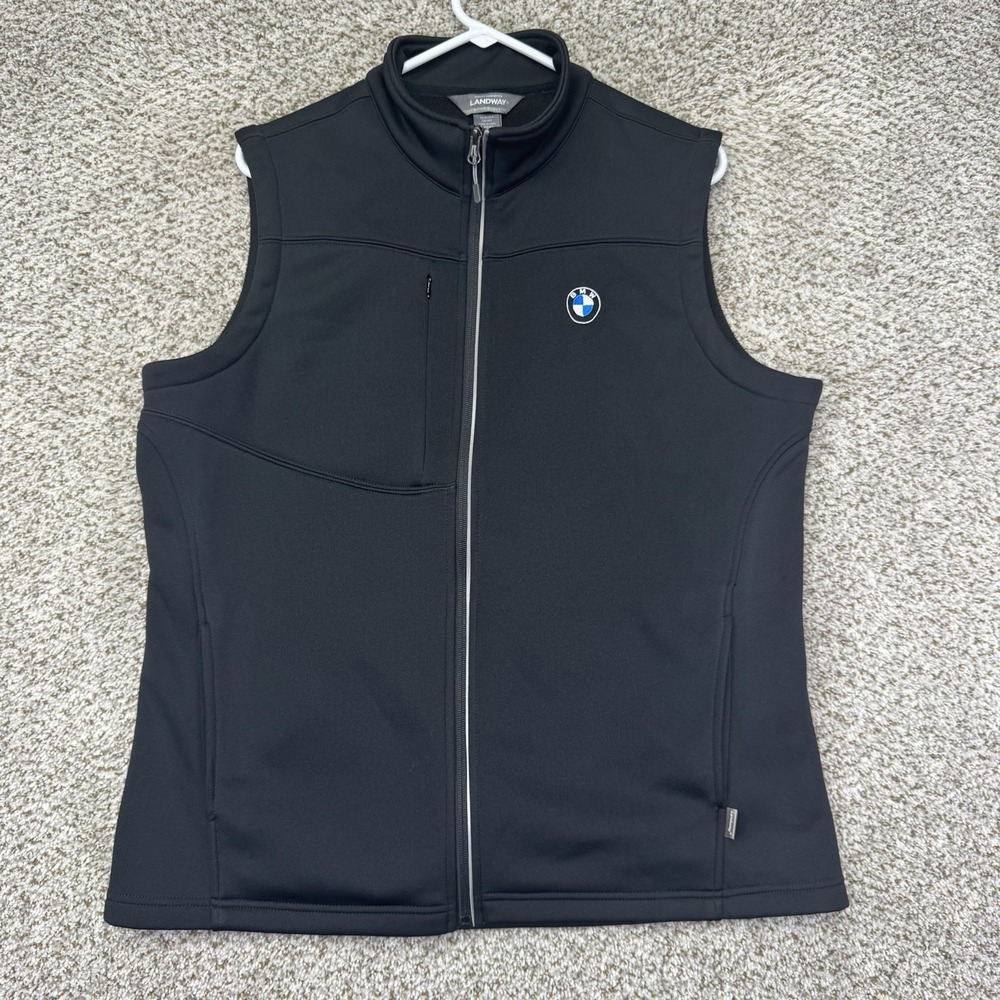 BMW Vest Women's Size XL Black Full Zip Landway Soft Shell Performance Stretch